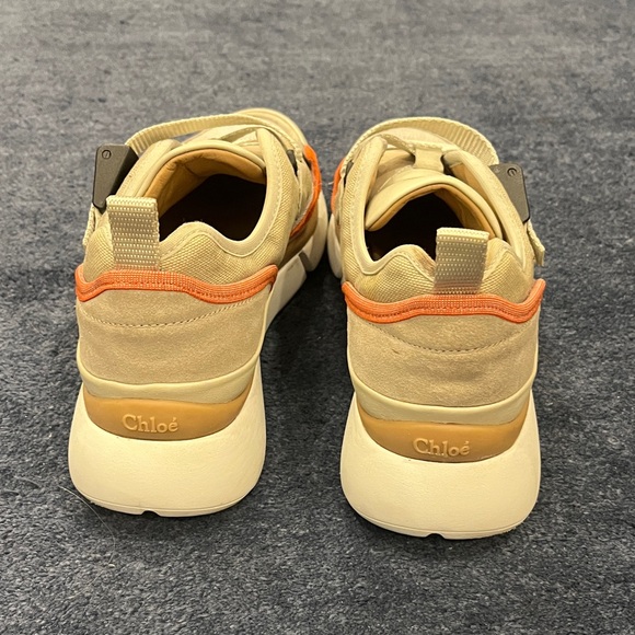 Chloe Tan and Orange Sonnie Strap Sneaker - Picture 5 of 7